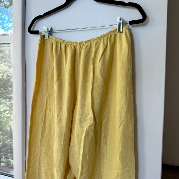 DONNI The Linen Simple Pants in Sunny Yellow Medium - Picture 4 of 8
